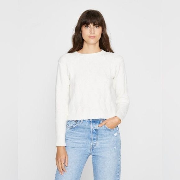 New Club Monaco Diamond Crew Neck  Sweater in Black Size XL - Picture 7 of 9